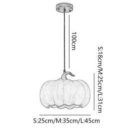 Lampada a sospensione zucca in stile giapponese retrò