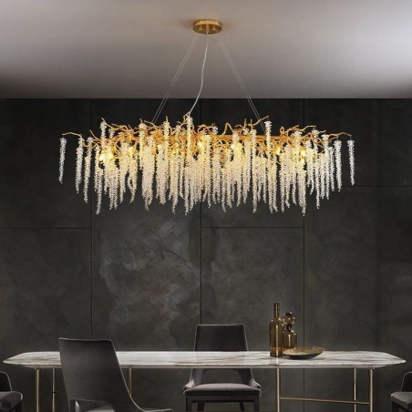 Lampadario a sospensione nordico Golden Branch G9 in vetro