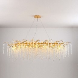 Lampadario a sospensione nordico Golden Branch G9 in vetro
