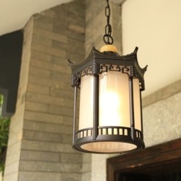 Lampada a sospensione da esterno cinese per gazebo esagonale impermeabile IP23