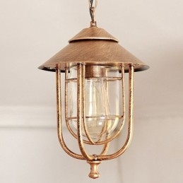 Lampada a sospensione da esterno vintage a gabbia per uccelli impermeabile 21x35 cm E26/E27