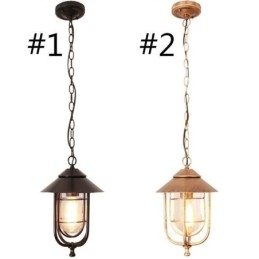 Lampada a sospensione da esterno vintage a gabbia per uccelli impermeabile 21x35 cm E26/E27
