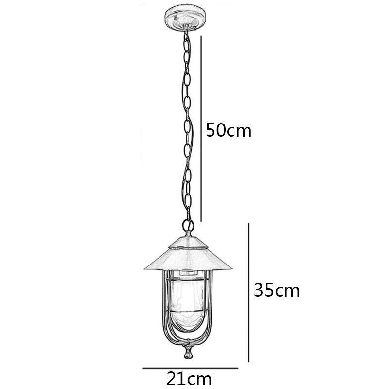 Lampada a sospensione da esterno vintage a gabbia per uccelli impermeabile 21x35 cm E26/E27