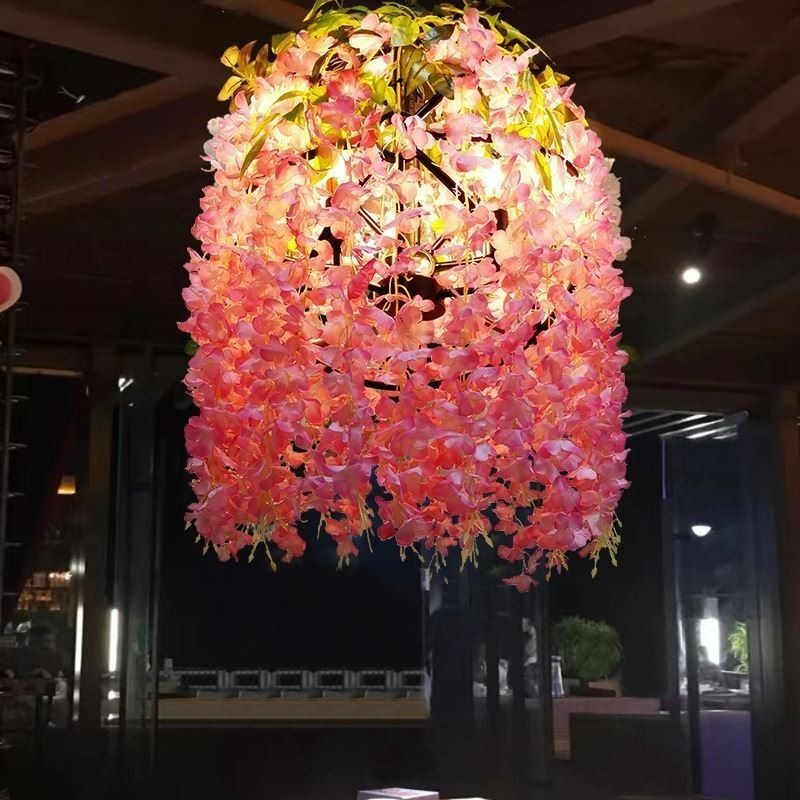 Lampadario a sospensione moderno industriale decorativo con motivi vegetali per bar musicale