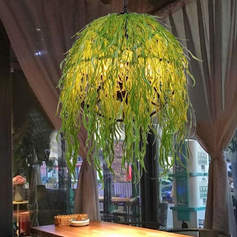 Lampadario a sospensione moderno industriale decorativo con motivi vegetali per bar musicale