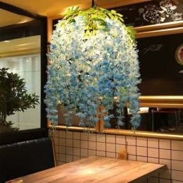 Lampadario a sospensione moderno industriale decorativo con motivi vegetali per bar musicale