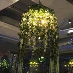 Lampadario a sospensione moderno industriale decorativo con motivi vegetali per bar musicale