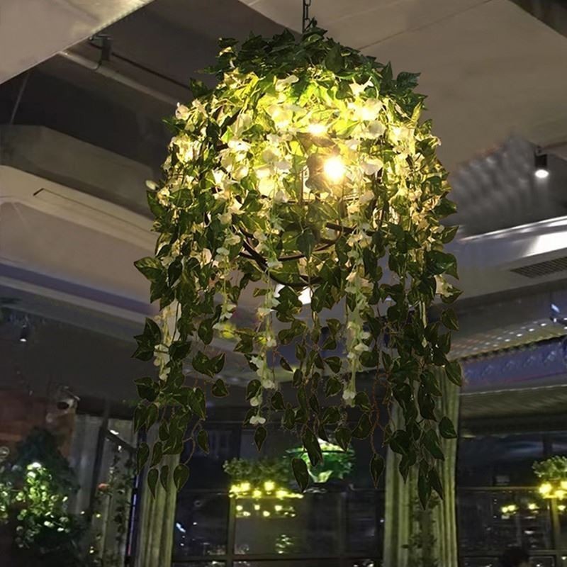 Lampadario a sospensione moderno industriale decorativo con motivi vegetali per bar musicale