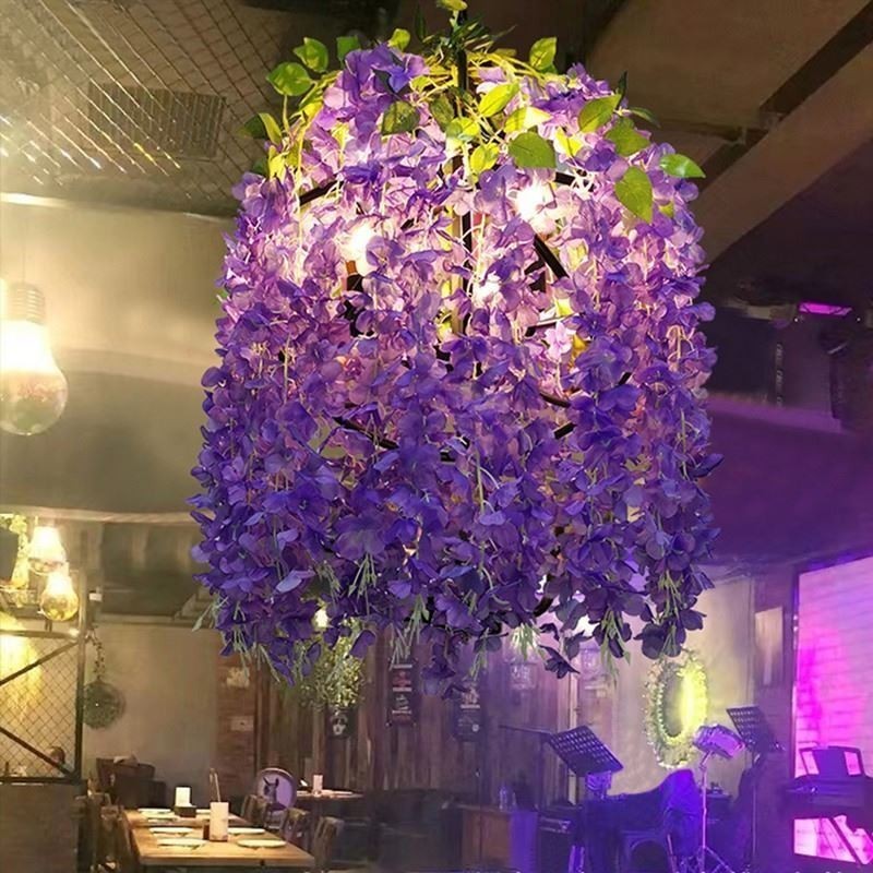 Lampadario a sospensione moderno industriale decorativo con motivi vegetali per bar musicale