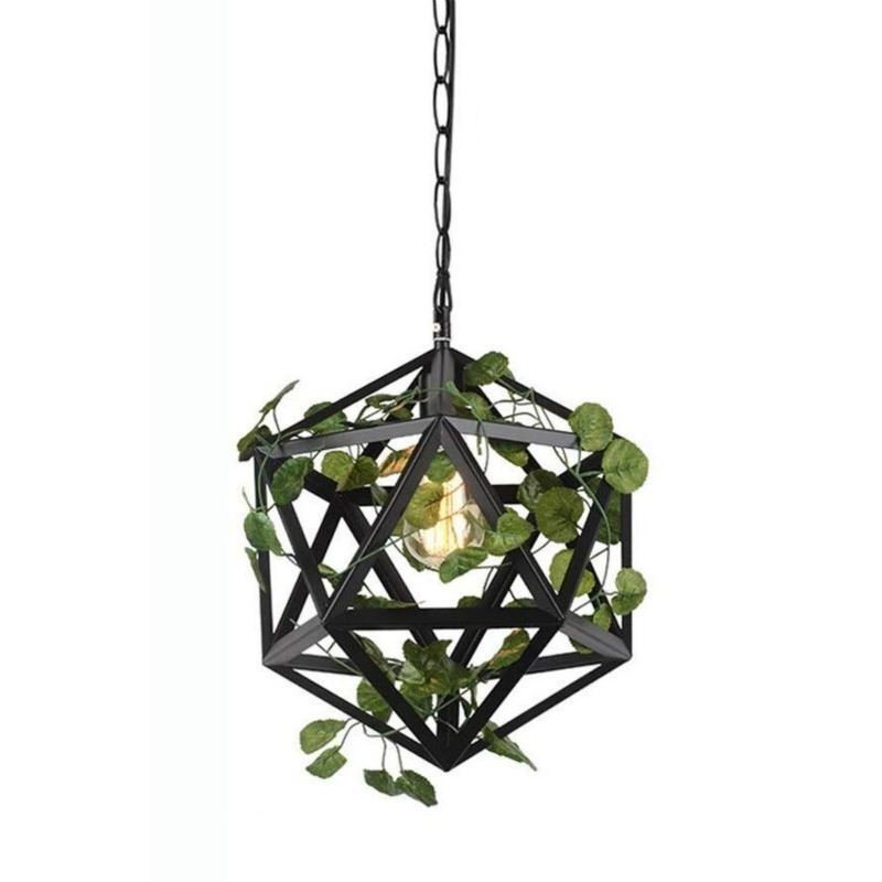 Lampada a sospensione vintage industriale in ferro a gabbia 35x35 cm E26/E27