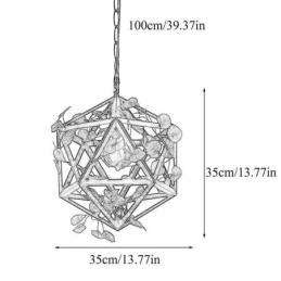 Lampada a sospensione vintage industriale in ferro a gabbia 35x35 cm E26/E27