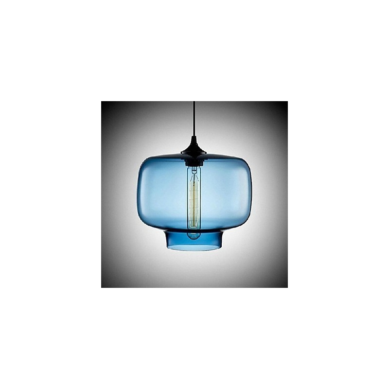 Lampada a sospensione design bottiglia 1 luce ferro verniciato e vetro