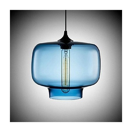 Lampada a sospensione design bottiglia 1 luce ferro verniciato e vetro