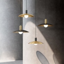 Lampada a sospensione moderna semplice in ottone 33x12 cm cavo regolabile 160 cm E26/E27