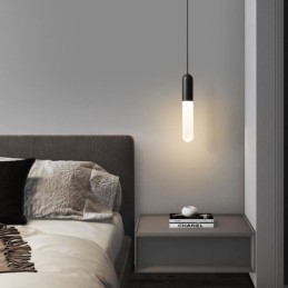 Lampada a sospensione moderna spazzolata in ottone e acrilico E26/E27 6x37 cm