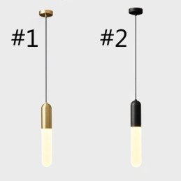 Lampada a sospensione moderna spazzolata in ottone e acrilico E26/E27 6x37 cm