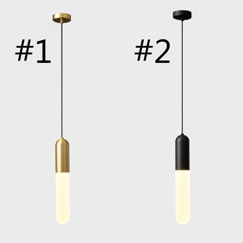 Lampada a sospensione moderna spazzolata in ottone e acrilico E26/E27 6x37 cm