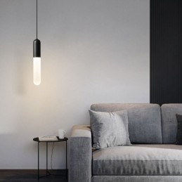 Lampada a sospensione moderna spazzolata in ottone e acrilico E26/E27 6x37 cm