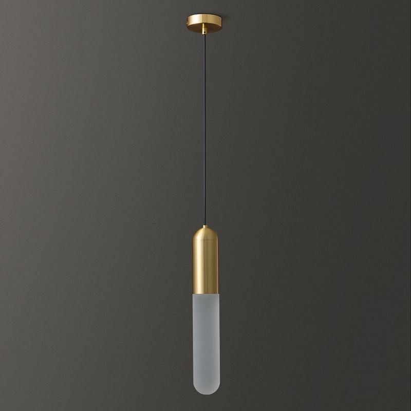 Lampada a sospensione moderna spazzolata in ottone e acrilico E26/E27 6x37 cm