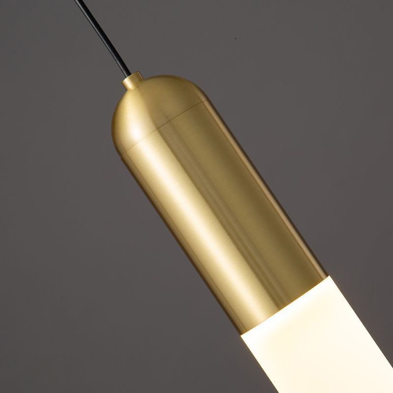 Lampada a sospensione moderna spazzolata in ottone e acrilico E26/E27 6x37 cm