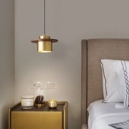 Lampada a sospensione moderna in ottone, 1 luce, attacco E26/E27, 20 × 10 cm