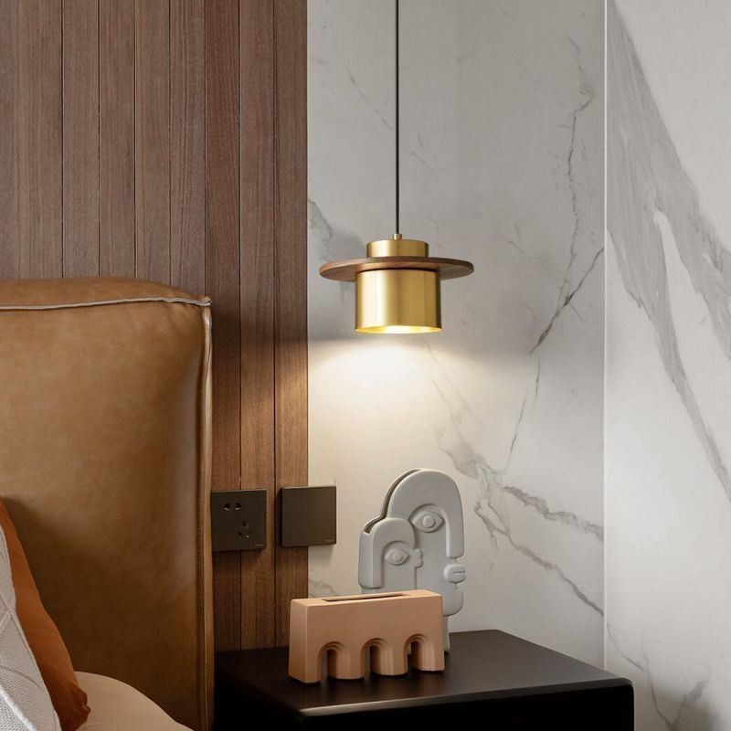 Lampada a sospensione moderna in ottone, 1 luce, attacco E26/E27, 20 × 10 cm