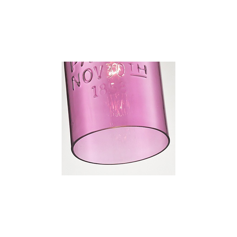 Lampada a sospensione in vetro rosa a bolle trasparenti 1 luce
