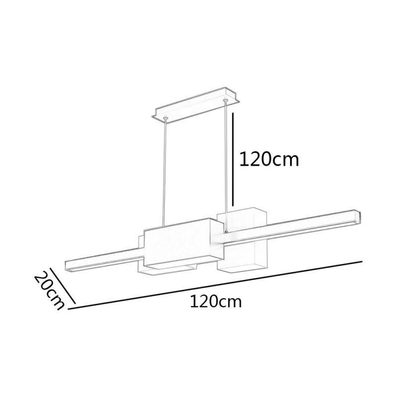 Lampada a sospensione LED moderna minimalista a strisce 120 x 20 cm 84W