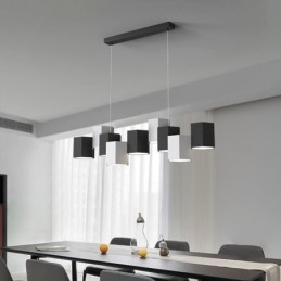 Lampada a sospensione LED esagonale moderna, 108 W, dimmerazione tricolore, 126 × 31 × 14 cm