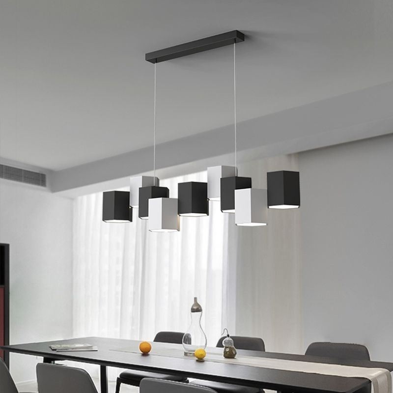 Lampada a sospensione LED esagonale moderna, 108 W, dimmerazione tricolore, 126 × 31 × 14 cm