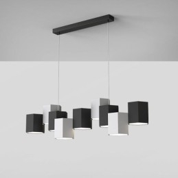 Lampada a sospensione LED esagonale moderna, 108 W, dimmerazione tricolore, 126 × 31 × 14 cm