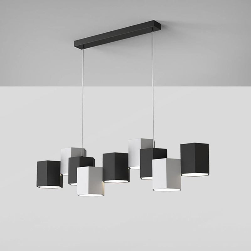 Lampada a sospensione LED esagonale moderna, 108 W, dimmerazione tricolore, 126 × 31 × 14 cm