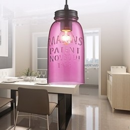 Lampada a sospensione in vetro rosa a bolle trasparenti 1 luce