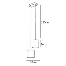 Lampada a sospensione LED esagonale moderna semplice 24W 38x14 cm