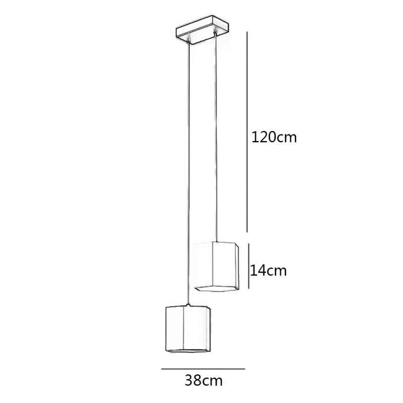 Lampada a sospensione LED esagonale moderna semplice 24W 38x14 cm