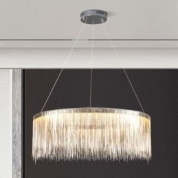 Lampadario a sospensione rotondo con nappina di lusso
