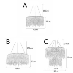 Lampadario a sospensione rotondo con nappina di lusso