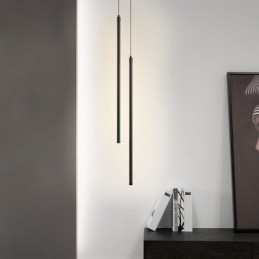Lampada a sospensione Nordic Long Tube Island LED 2 luci 13x60 cm / 13x90 cm