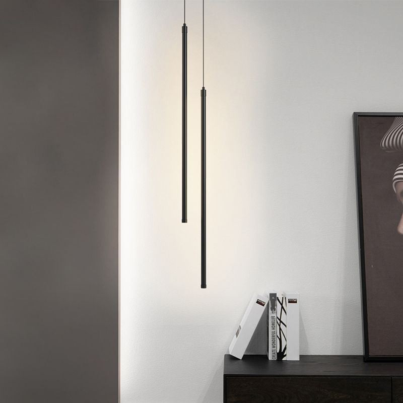 Lampada a sospensione Nordic Long Tube Island LED 2 luci 13x60 cm / 13x90 cm
