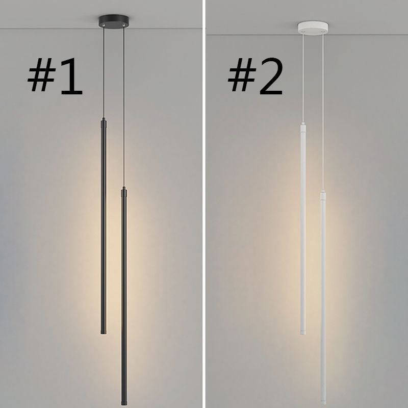 Lampada a sospensione Nordic Long Tube Island LED 2 luci 13x60 cm / 13x90 cm