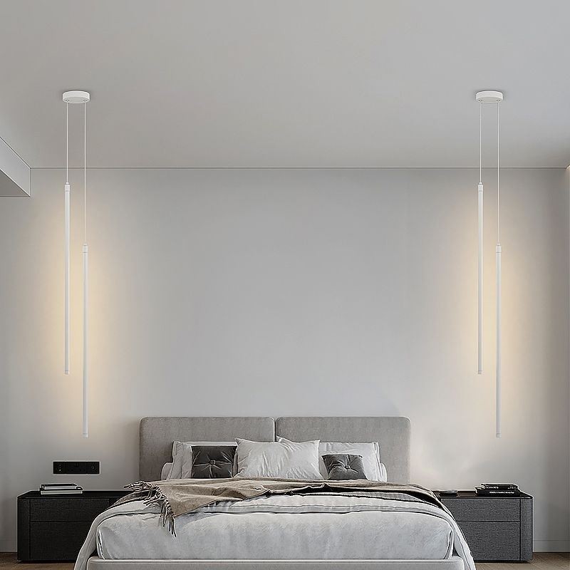 Lampada a sospensione Nordic Long Tube Island LED 2 luci 13x60 cm / 13x90 cm
