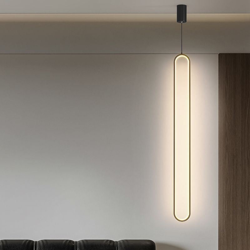 Lampada a sospensione ovale moderna minimalista in acrilico