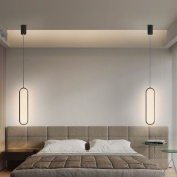 Lampada a sospensione ovale moderna minimalista in acrilico