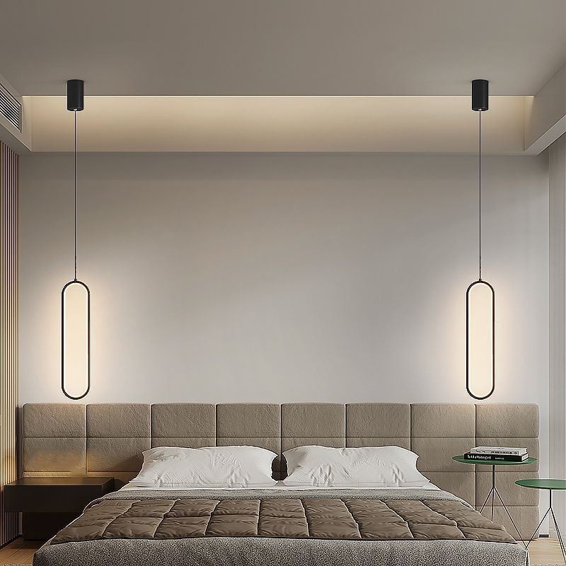 Lampada a sospensione ovale moderna minimalista in acrilico