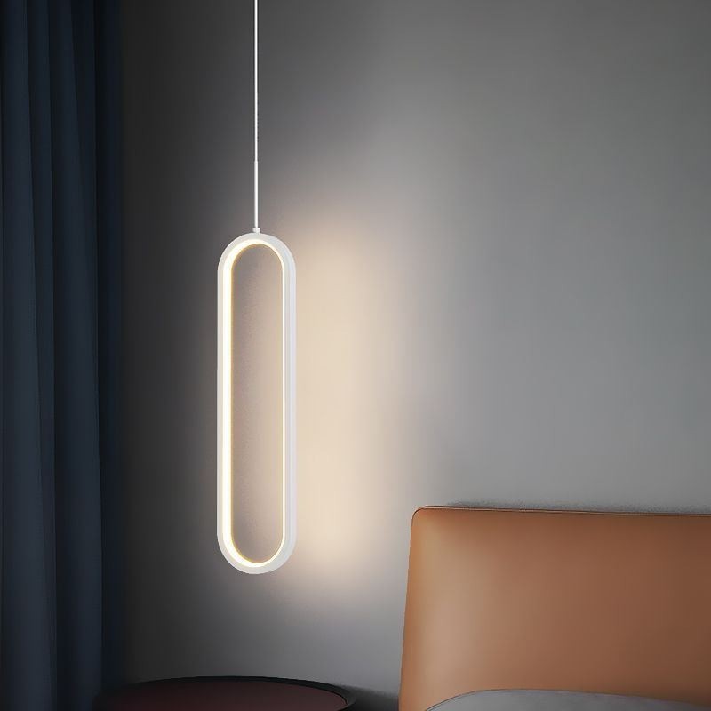 Lampada a sospensione ovale moderna minimalista in acrilico