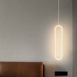 Lampada a sospensione ovale moderna minimalista in acrilico