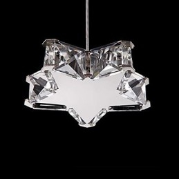 Lampadario moderno a sospensione 1 luce in cristallo cromato LED integrato