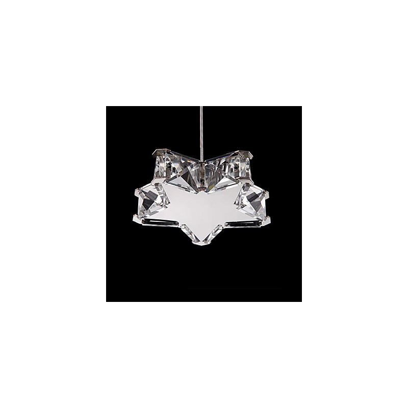 Lampadario moderno a sospensione 1 luce in cristallo cromato LED integrato