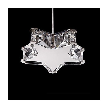 Lampadario moderno a sospensione 1 luce in cristallo cromato LED integrato