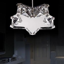 Lampadario moderno a sospensione 1 luce in cristallo cromato LED integrato